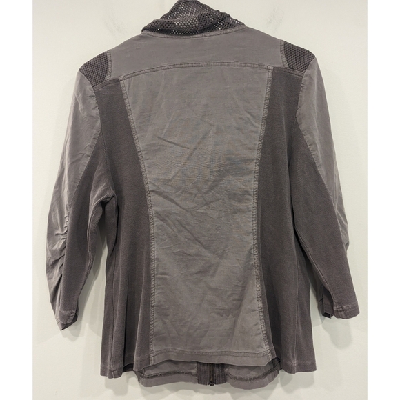 XCVI Fjord Zip Up Grey Jacket Size Petite Large - Picture 5 of 7